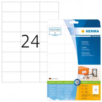 Samoprzylepne etykiety do drukarki HERMA Labels Premium A4 70x37 mm