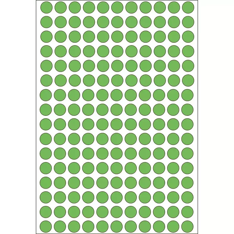 Wielofunkcyjne etykiety HERMA 5632 okrągłe zielone papierowe 8 mm