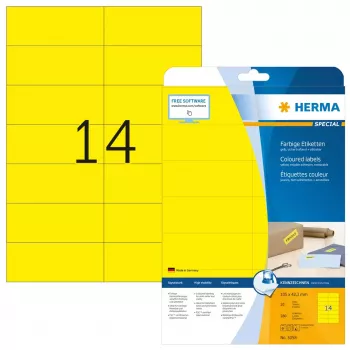 Samoprzylepne etykiety HERMA 5058 żółte 105x42,3 mm 280 szt.
