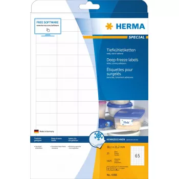 Samoprzylepne etykiety do drukarki HERMA do głębokiego mrożenia A4 1625 szt.