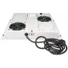 Intellinet 2-Fan Ventilation Unit for 19 inch Racks, Roof Mount, with Thermostat, szary