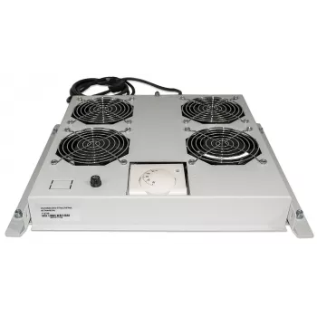 Intellinet 4-Fan Ventilation Unit for 19 inch Racks, Roof Mount, with Thermostat, szary