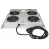 Intellinet 4-Fan Ventilation Unit for 19 inch Racks, Roof Mount, with Thermostat, szary