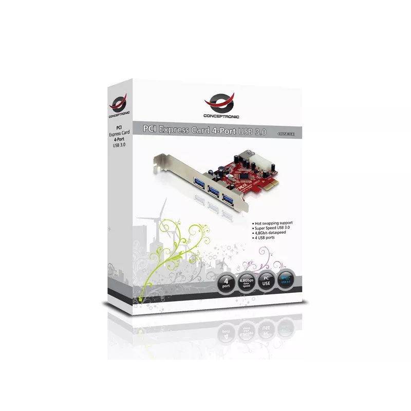 Karta PCI Express Conceptronic C4USB3EXI 4-portowa USB 3.0