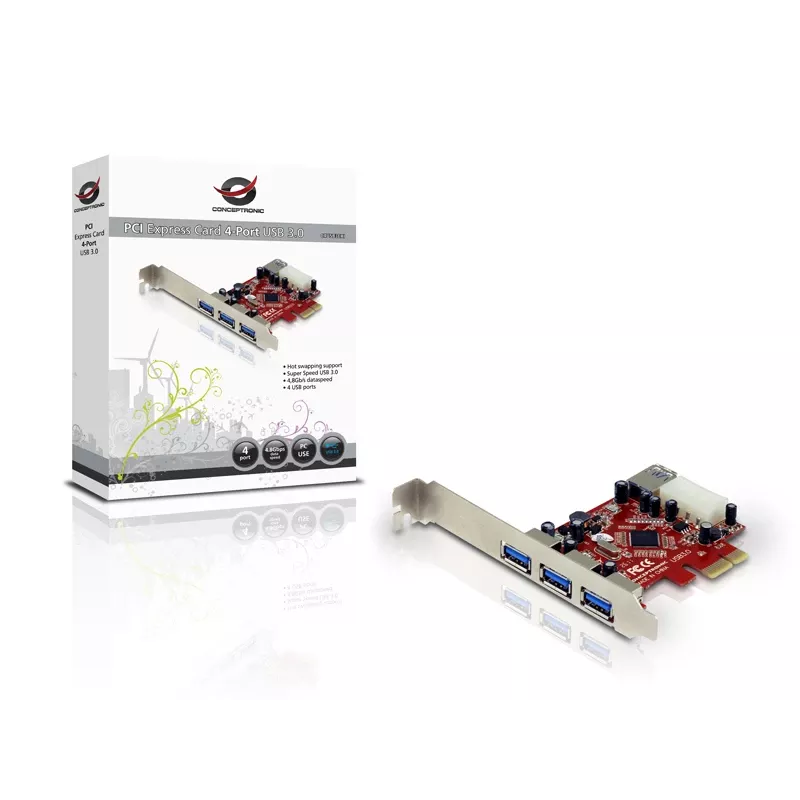 Karta PCI Express Conceptronic C4USB3EXI 4-portowa USB 3.0