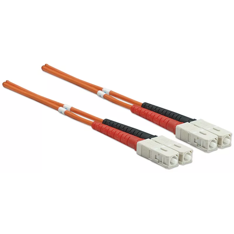 Intellinet kabel patchowy światłowodowy, OM2, SC/SC, 2m, pomarańczowy, duplex, wielomodowy, 50/125 µm, LSZH, światłowód, dożywotnia gwarancja