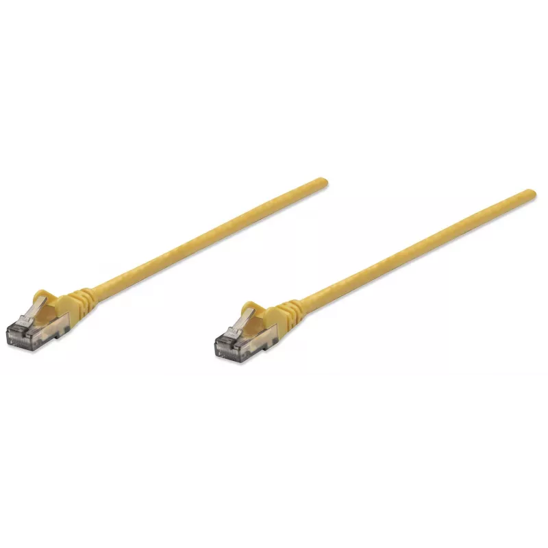Kabel krosowy sieciowy Intellinet, Cat6, 10 m, żółty, CCA, U/UTP, PVC, RJ45, pozłacane styki, bez zaczepów, osłonka, dożywotnia gwarancja