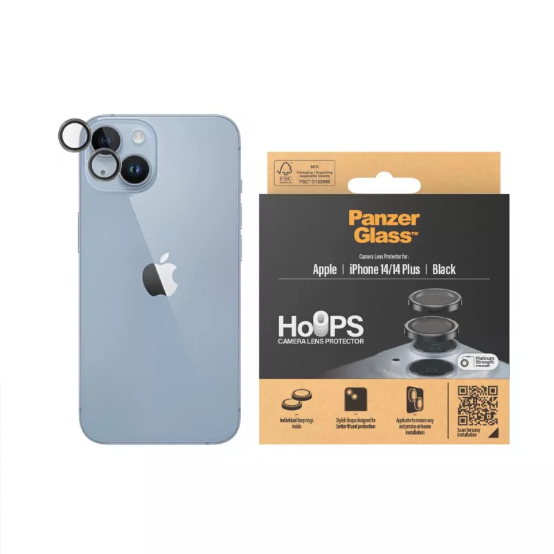 PanzerGlass ® Hoops® Camera Lens Protector Czarny iPhone 14 | 14 Plus