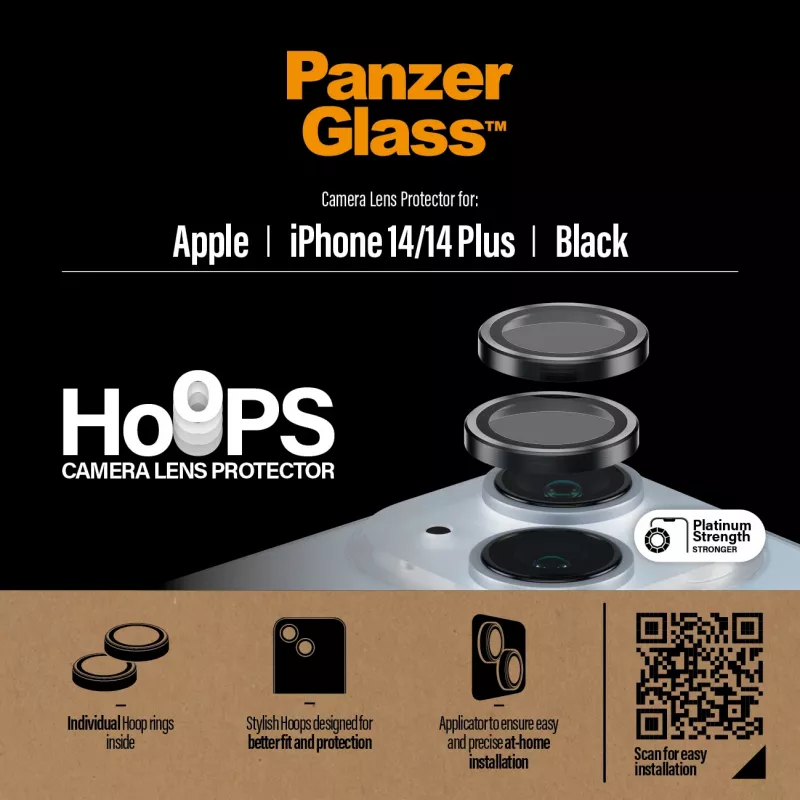 PanzerGlass ® Hoops® Camera Lens Protector Czarny iPhone 14 | 14 Plus