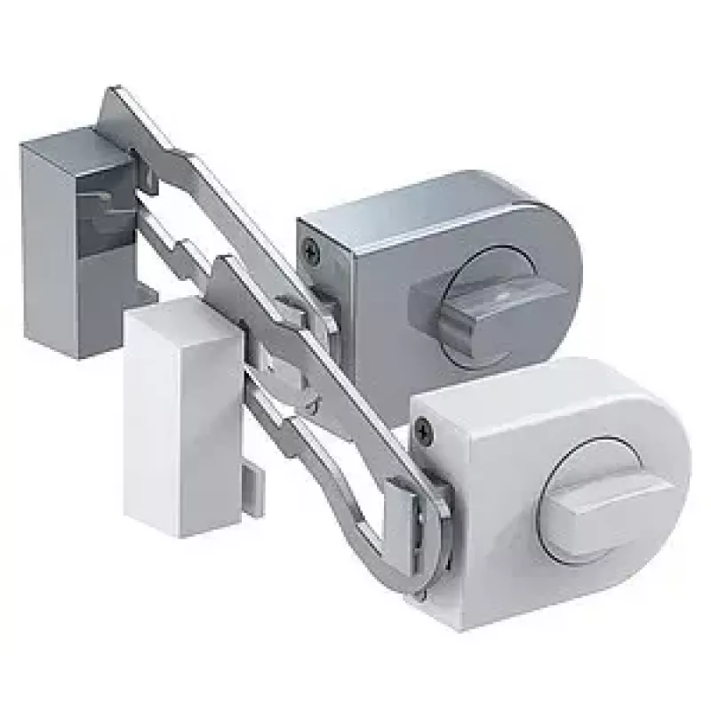 Zamek Olympia RS 50R — biały, wysokość 27 mm, głębokość 128 mm, waga 1,04 kg