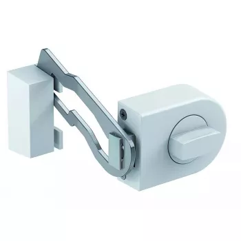 Zamek Olympia RS 50R — biały, wysokość 27 mm, głębokość 128 mm, waga 1,04 kg