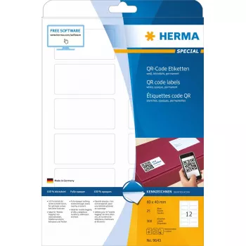Samoprzylepne etykiety do drukarek HERMA do kodów QR 9643
