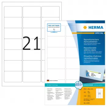 Przestawialne etykiety adresowe HERMA 63,5x38,1 mm 2100 szt.