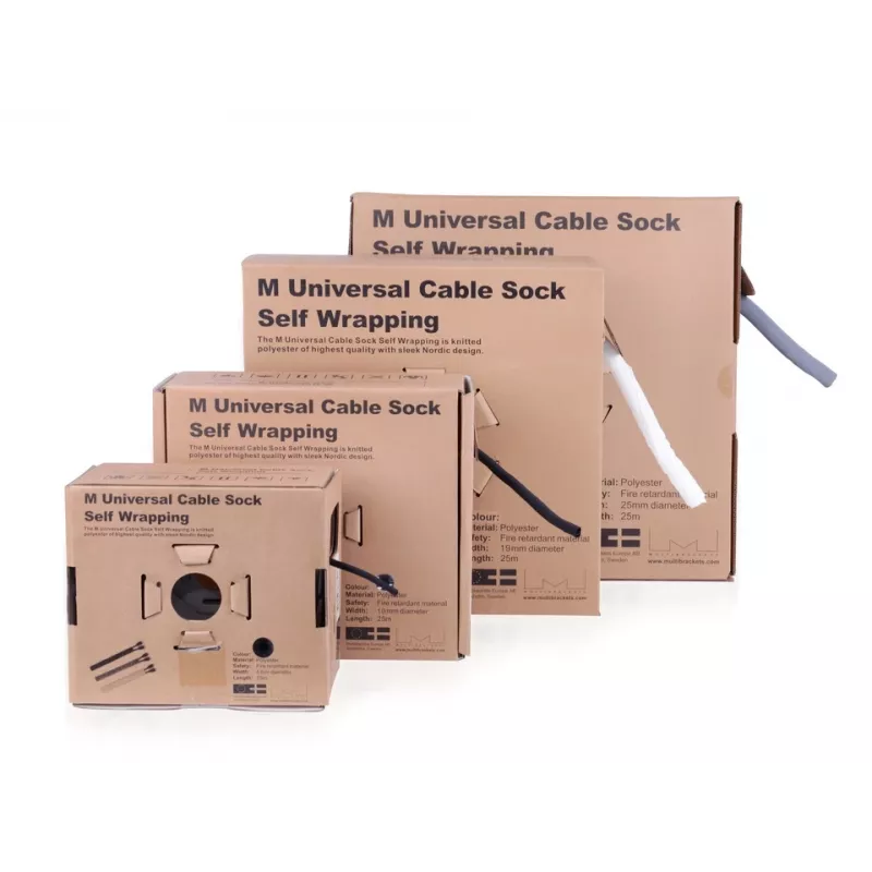 Multibrackets M Universal kabel Sock Self Wrapping 10mm Czarny 25m