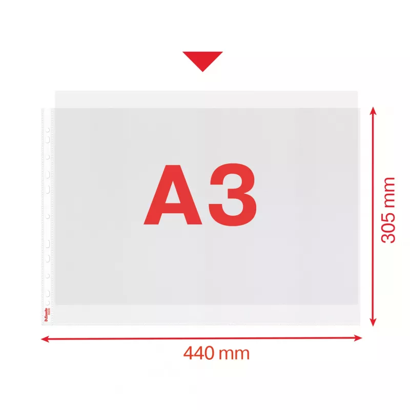 Esselte Quality Pocket A3 Landscape, 30% plastiku z recyklingu przedkonsumenckiego