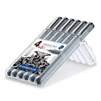 Pisak cienkopisowy Staedtler 308 SB6P Czarny 6 szt.
