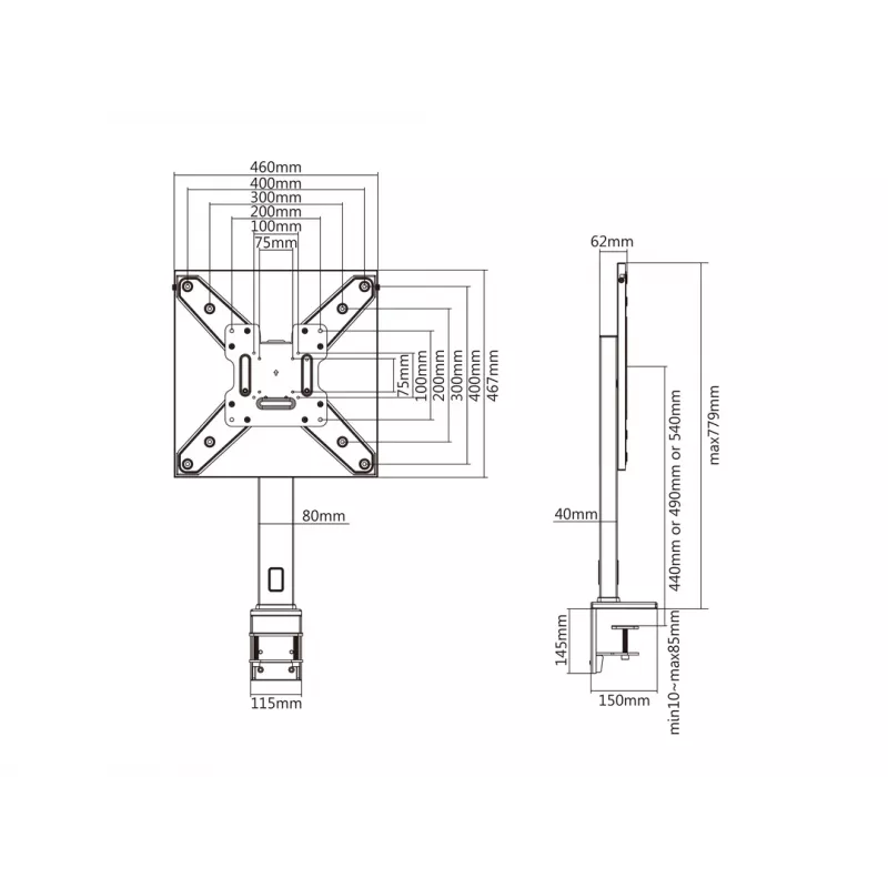 Multibrackets M Deskmount XL Czarny