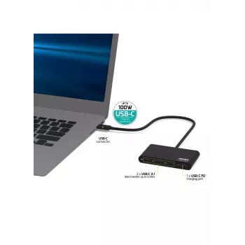 USB Hub Port Designs 900147 USB Type-C 5000 Mbit/s Czarny