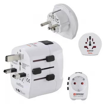 Hama World Travel Pro Light USB uniwersalna wtyczka zasilacza Biały