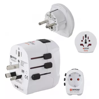 Hama World Travel Pro Light USB uniwersalna wtyczka zasilacza Biały