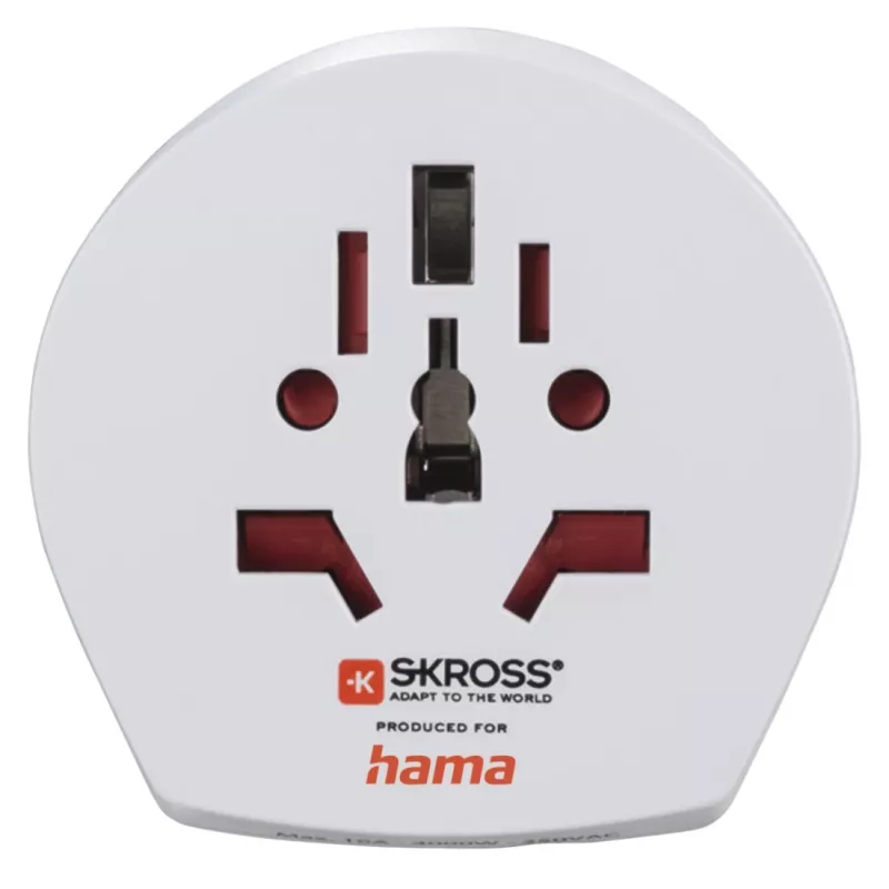 Hama World Travel Pro Light USB uniwersalna wtyczka zasilacza Biały