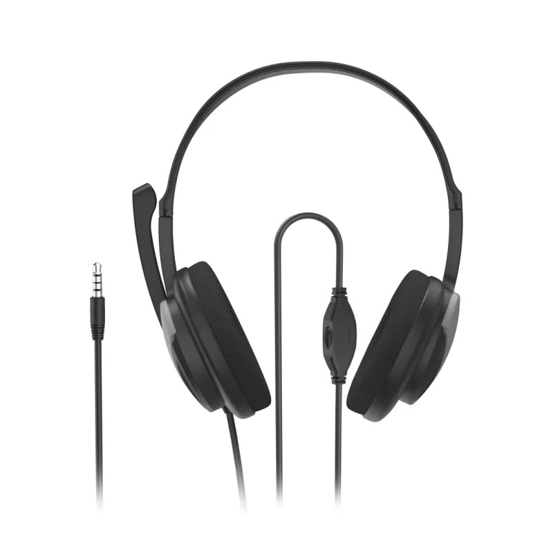 Hama HS-P100 V2 Zestaw słuchawkowy Przewodowy Head-band Biuro/Call center Czarny, Srebrny
