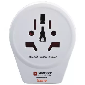 Hama uniwersalna wtyczka adaptera zasilania USB Świat na Europę Biała