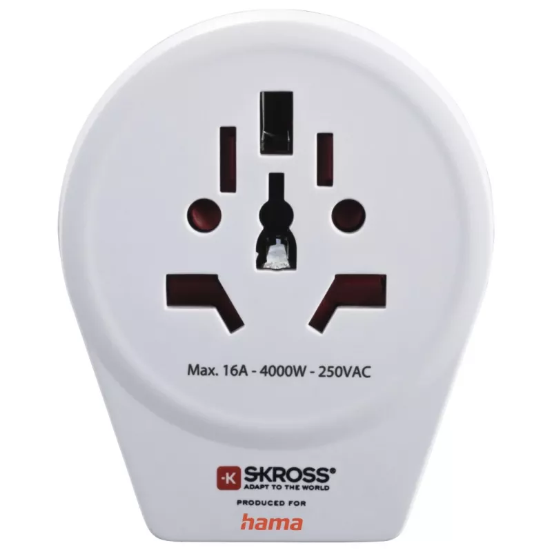 Hama uniwersalna wtyczka adaptera zasilania USB Świat na Europę Biała