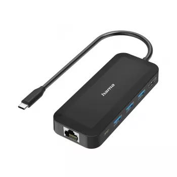 Hama 00300080 koncentrator interfejsów USB Type-C 5000 Mbit/s Czarny