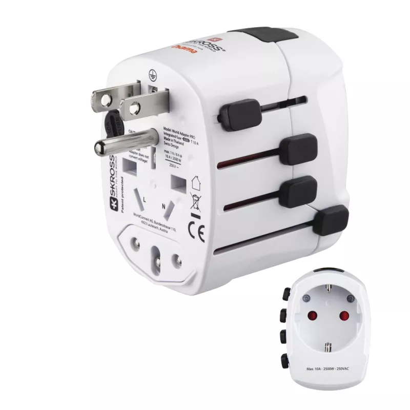 Hama World Travel Pro uniwersalny adapter podróżny Biały