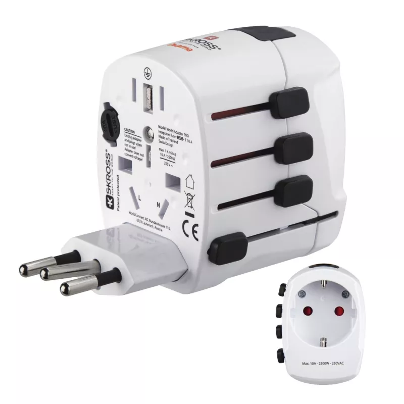 Hama World Travel Pro uniwersalny adapter podróżny Biały