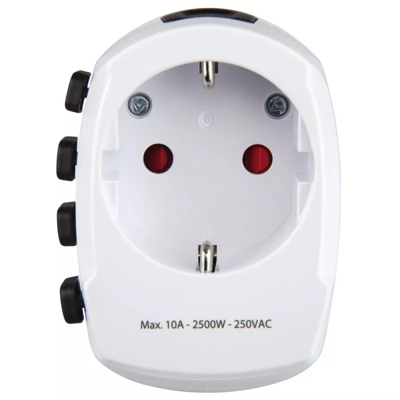 Hama World Travel Pro uniwersalny adapter podróżny Biały