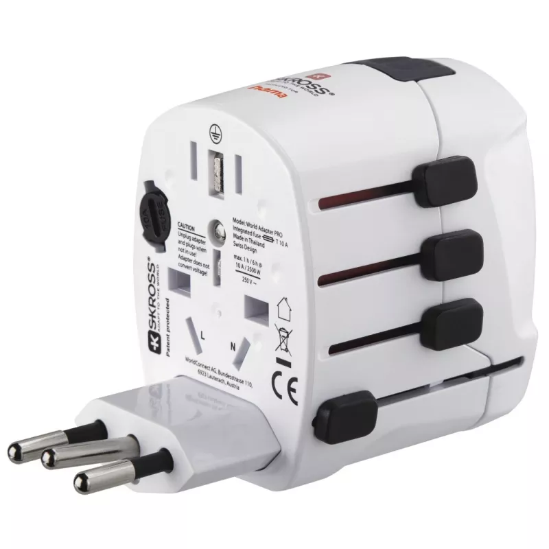 Hama World Travel Pro uniwersalny adapter podróżny Biały
