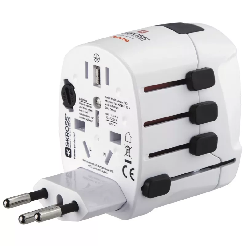 Hama World Travel Pro uniwersalny adapter podróżny Biały