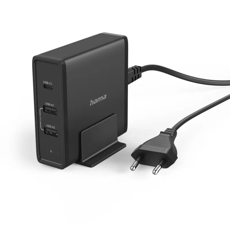 Hama 00200017 ładowarka do urządzeń mobilnych Smartfon, Tablet, Uniwersalny Czarny Szybkie ładowanie AC Wewnętrzna
