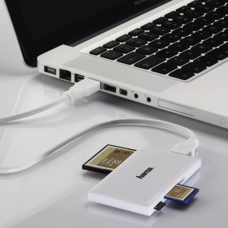 Hama USB 3.0 Multi-Card Reader, SD/microSD/CF/MS, biały