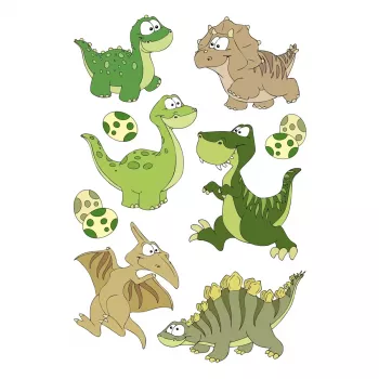 Naklejka dekoracyjna HERMA 15512 Wielokolorowa Dinozaur 9 szt.