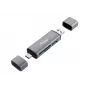 Equip Czytnik kart z hubem USB 3.0, OTG, MicroSD (TransFlash), MicroSDHC, SD, SDHC, Szary, CE i RoHS, USB 3.2 Gen 1 (3.1 Gen 1) Type-A/Type-C, 202 mm, 12 mm