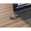 Equip Czytnik kart z hubem USB 3.0, OTG, MicroSD (TransFlash), MicroSDHC, SD, SDHC, Szary, CE i RoHS, USB 3.2 Gen 1 (3.1 Gen 1) Type-A/Type-C, 202 mm, 12 mm