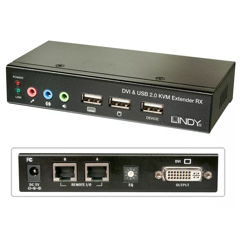 Lindy 39377 Przełącznik KVM Czarny