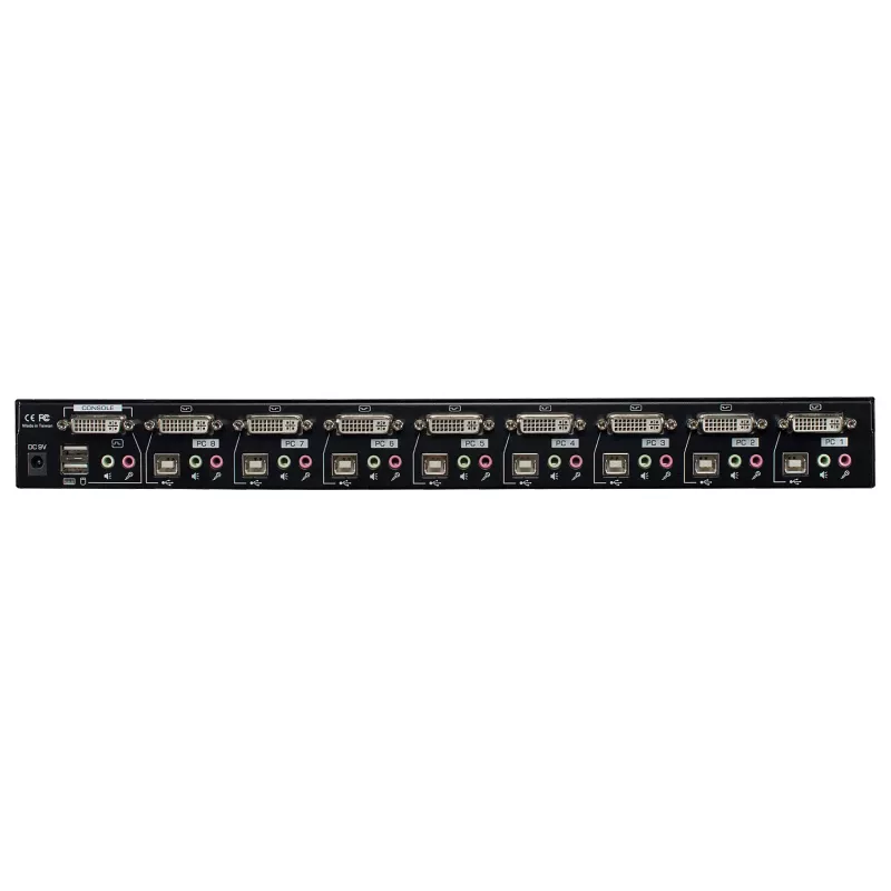 Lindy 8 Port DVI-I Single Link, USB 2.0 i Audio KVM Switch Pro