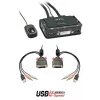 Kompaktowy przełącznik KVM Lindy 2-portowy DVI-D Single Link, USB 2.0 i Audio
