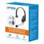 Manhattan Mono Over-Ear Headset (USB), Reversible Microphone Boom (padded), Retail Box Packaging, In-Line Volume/Mute Control, Padded Ear Cushion, USB-A for both sound and mic use, kabel 2m, Three Year Warranty