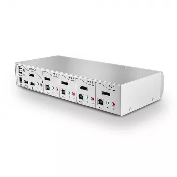 Lindy 4 Port KVM Switch Pro USB 2.0, DisplayPort 1.2 z TTU