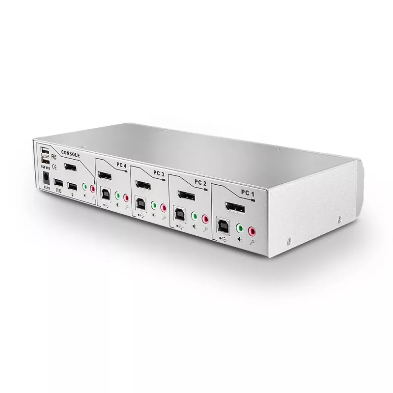 Lindy 4 Port KVM Switch Pro USB 2.0, DisplayPort 1.2 z TTU