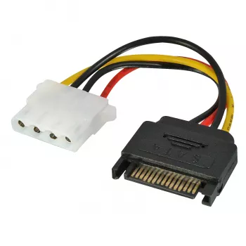 Lindy 0.15m kabel zasilający SATA do LP4, Wielokolorowy, Wtyk, Gniazdo, Prosty, Prosty