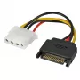Lindy 0.15m kabel zasilający SATA do LP4, Wielokolorowy, Wtyk, Gniazdo, Prosty, Prosty