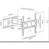 Equip 32-55″ Uchwyt ścienny uchylny do telewizora, 200 x 200 mm, 400 x 400 mm, -20 - 10°, -90 - 90°, Stal, Czarny