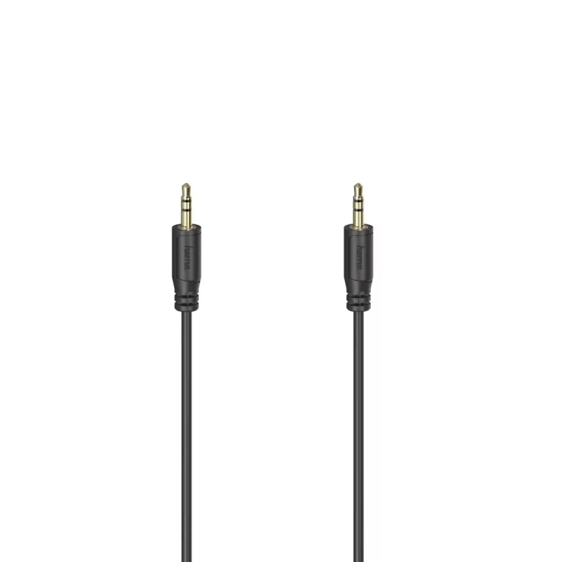 Hama Flexi-cienki kabel audio 0,75 m 3,5 mm czarny męski na męski pozłacany