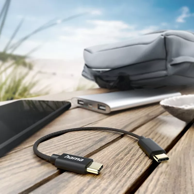 Hama 00201604 kabel USB USB 2.0 0,2 m USB C Czarny